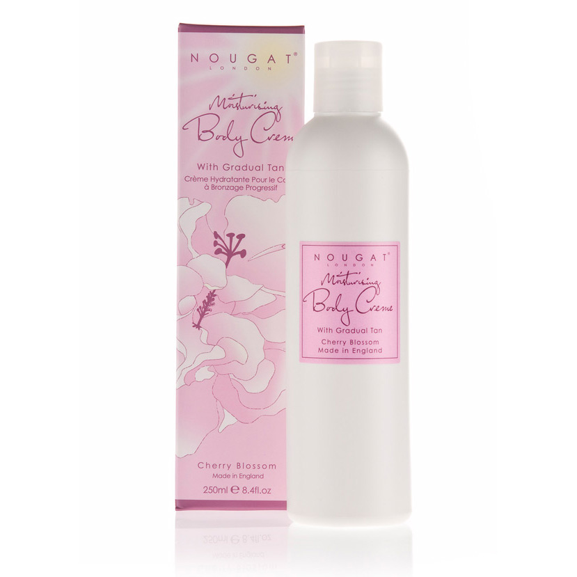Nawilżający krem do ciała delikatnie brązujący o aromacie kwiatu wiśni