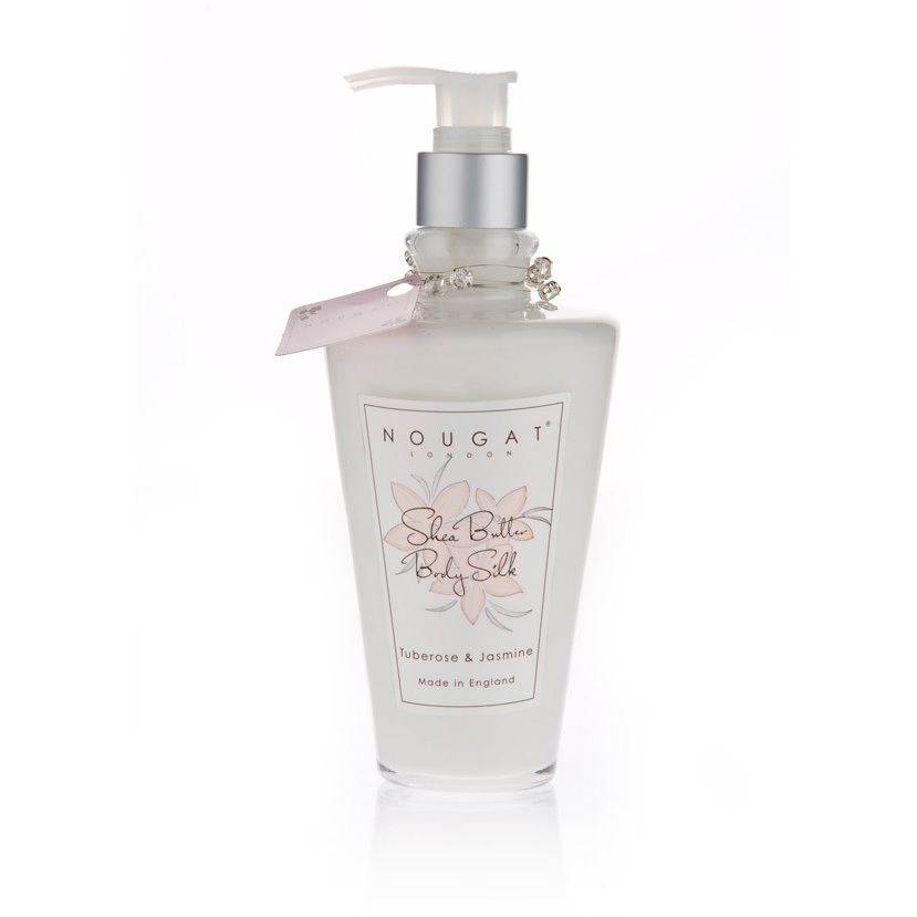 Jedwab do ciała z masłem shea  o aromacie tuberozy i jaśminu
