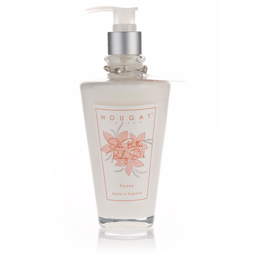 Jedwab do ciała z masłem Shea o aromacie piwonii